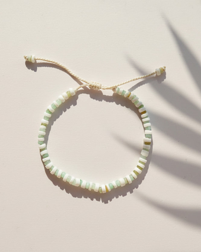 Lacanau Green Bracelet – Shell Beads | at Aloha – at Aloha Boutique